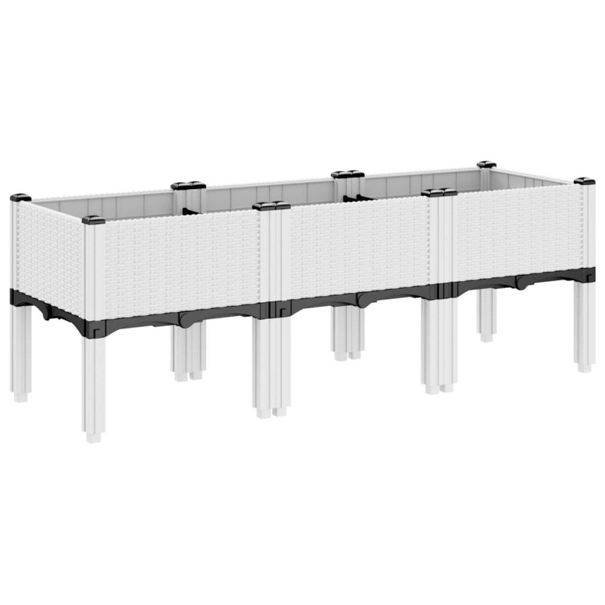 vidaXL Ζαρντινιέρα Κήπου με Πόδια Λευκή 120x40x42 εκ. Πολυπροπυλένιο