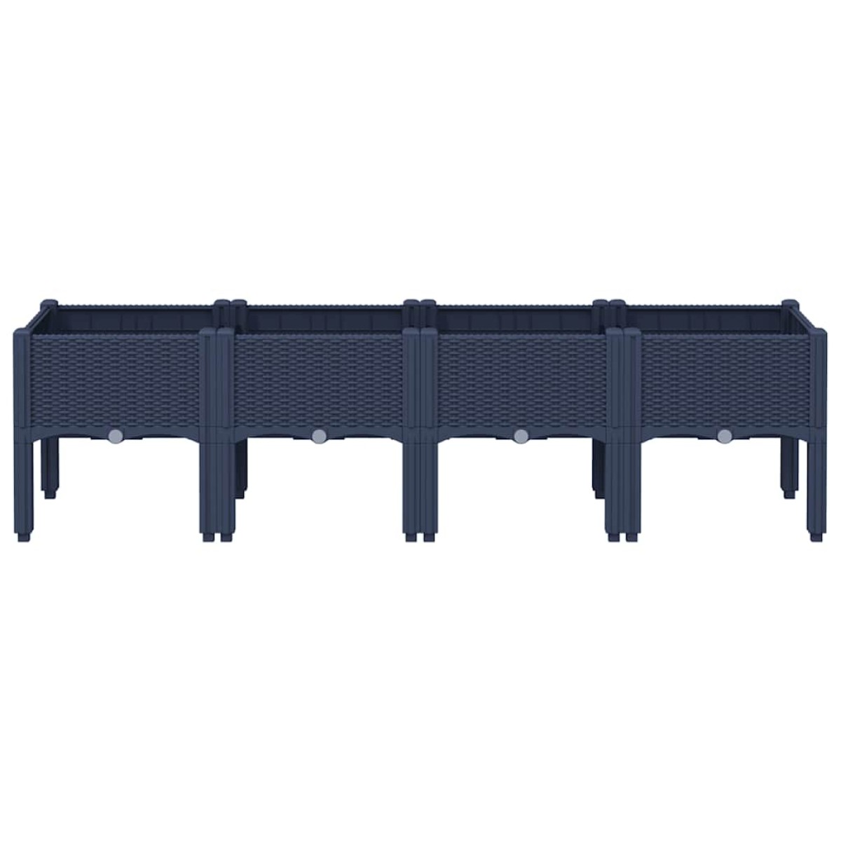 vidaXL Ζαρντινιέρα Κήπου με Πόδια Μπλε Γκρι 160x40x42 εκ. Πολυπροπυλένιο