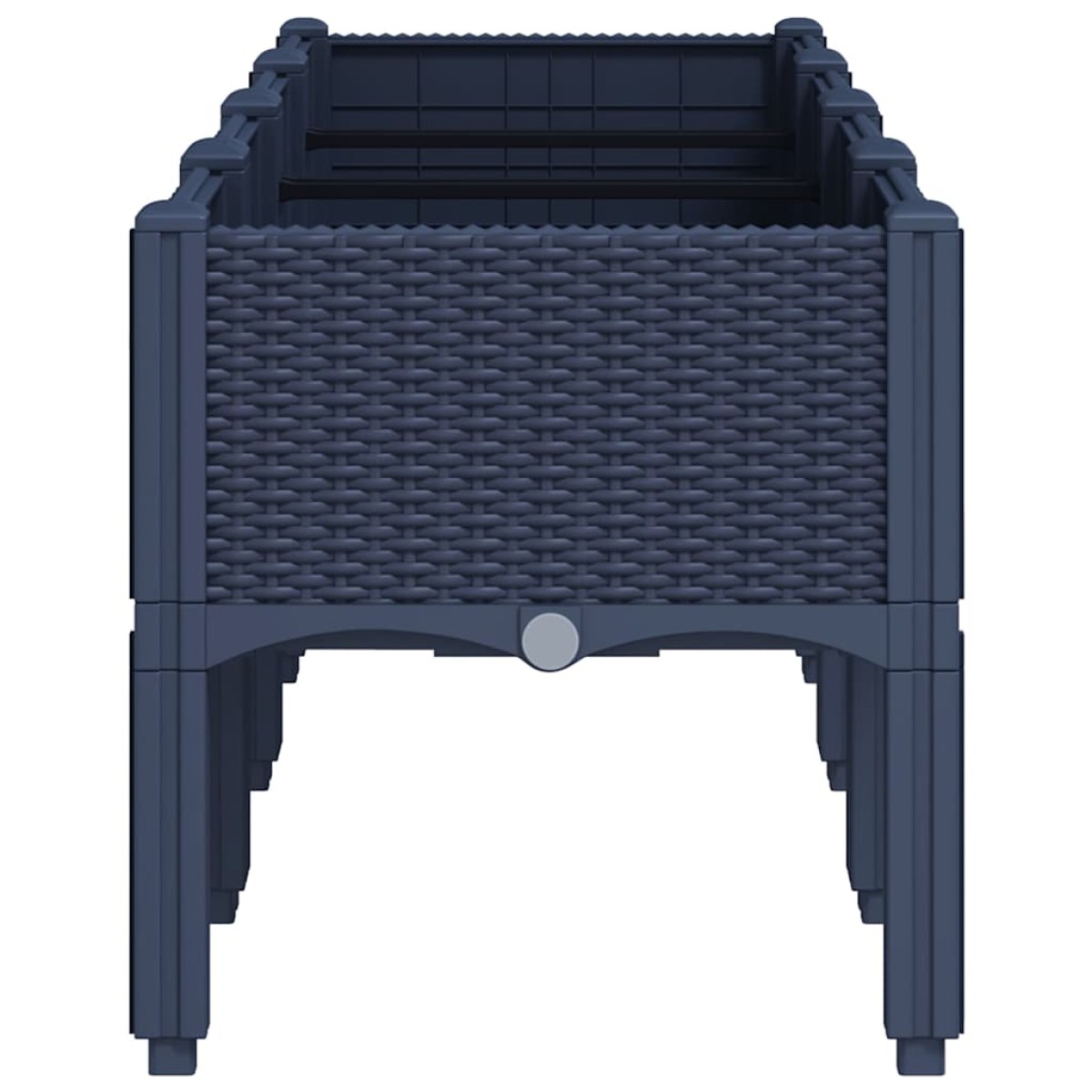 vidaXL Ζαρντινιέρα Κήπου με Πόδια Μπλε Γκρι 160x40x42 εκ. Πολυπροπυλένιο
