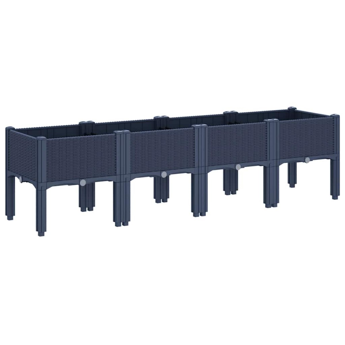 vidaXL Ζαρντινιέρα Κήπου με Πόδια Μπλε Γκρι 160x40x42 εκ. Πολυπροπυλένιο
