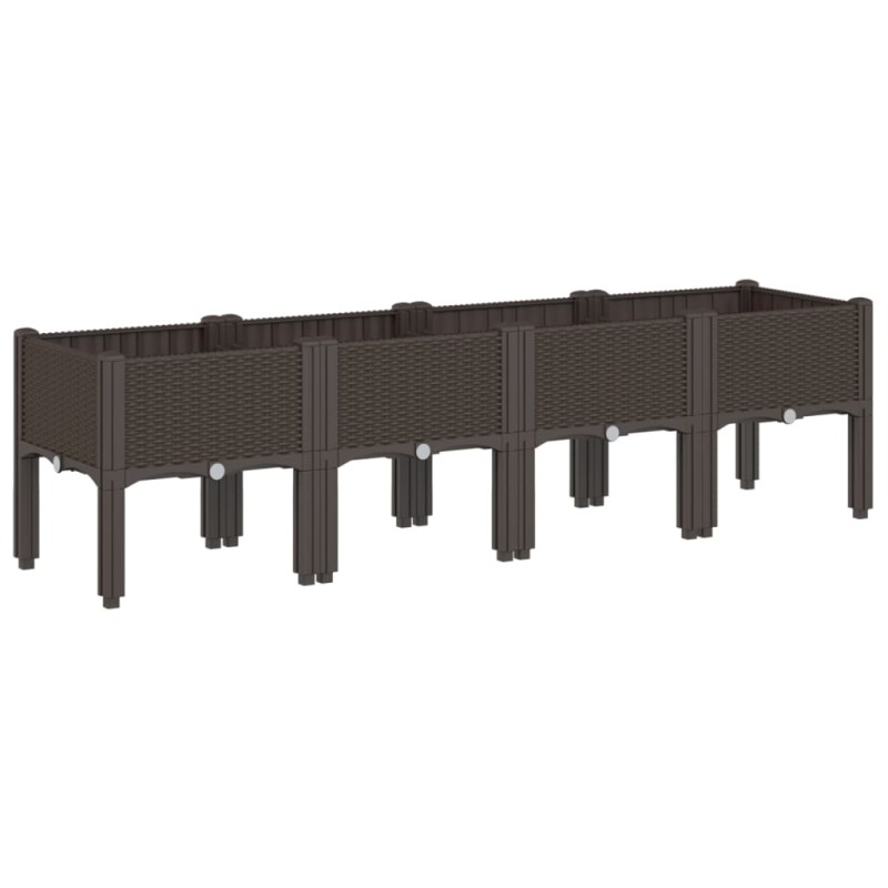 vidaXL Ζαρντινιέρα Κήπου με Πόδια Καφέ 160x40x42 εκ. Πολυπροπυλένιο