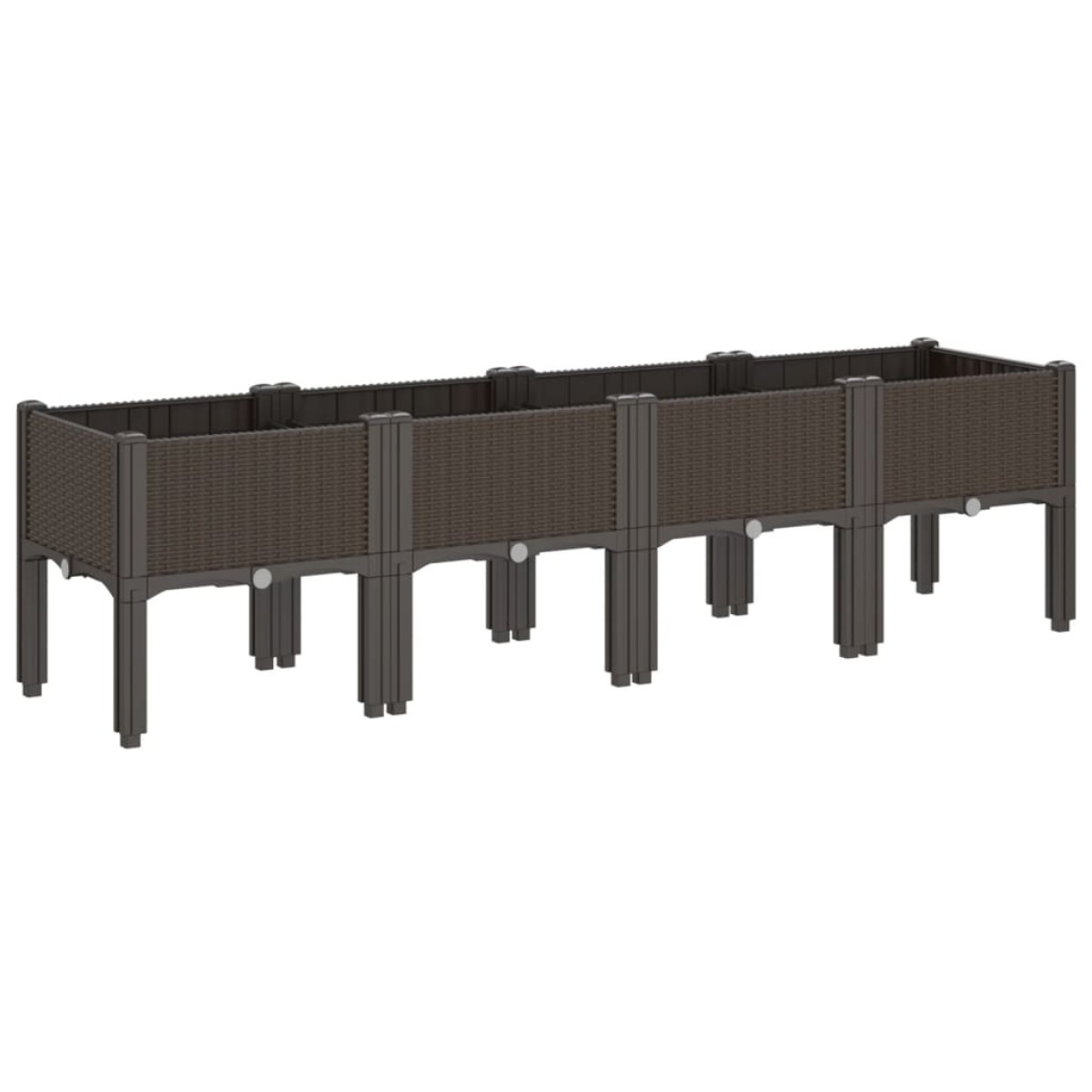 vidaXL Ζαρντινιέρα Κήπου με Πόδια Καφέ 160x40x42 εκ. Πολυπροπυλένιο