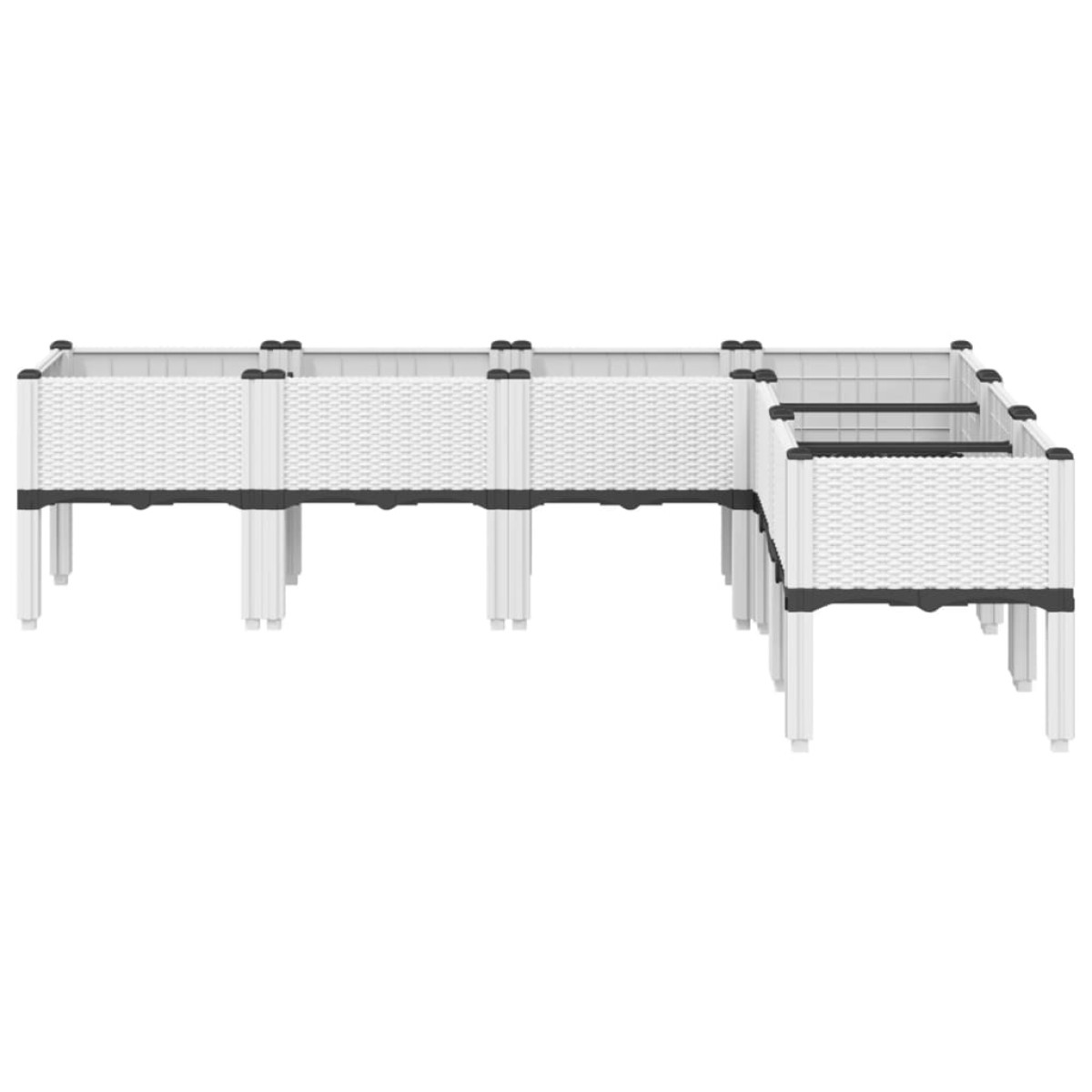 vidaXL Ζαρντινιέρα Κήπου με Πόδια Λευκή 160x120x42 εκ. Πολυπροπυλένιο