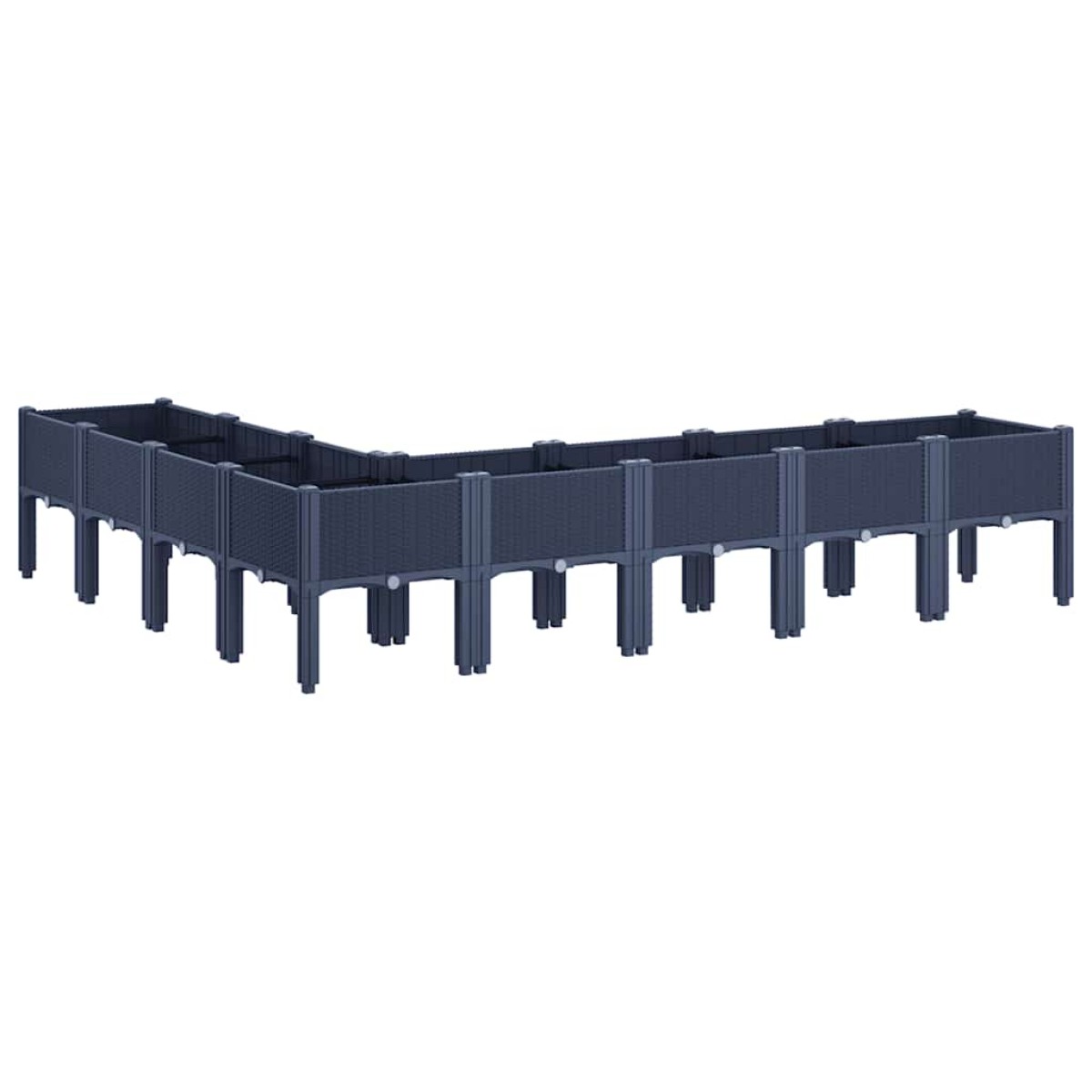 vidaXL Ζαρντινιέρα Κήπου με Πόδια Μπλε Γκρι 200x160x42 εκ. Πολυπροπυλένιο
