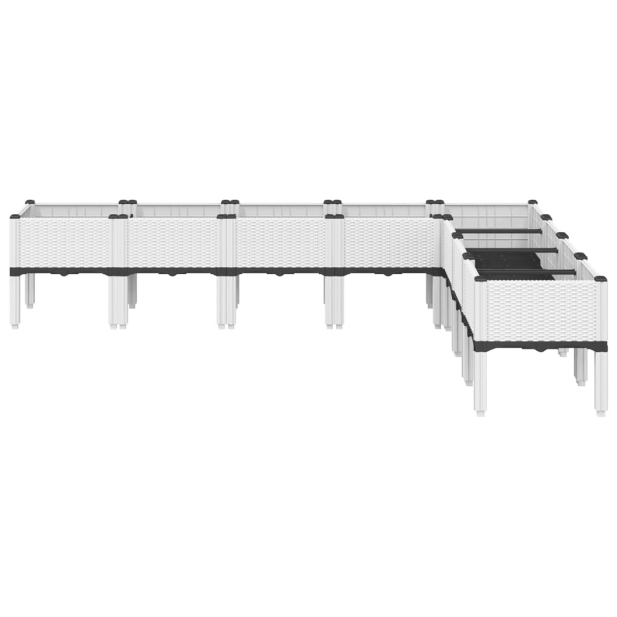 vidaXL Ζαρντινιέρα Κήπου με Πόδια Λευκή 200x160x42 εκ. Πολυπροπυλένιο