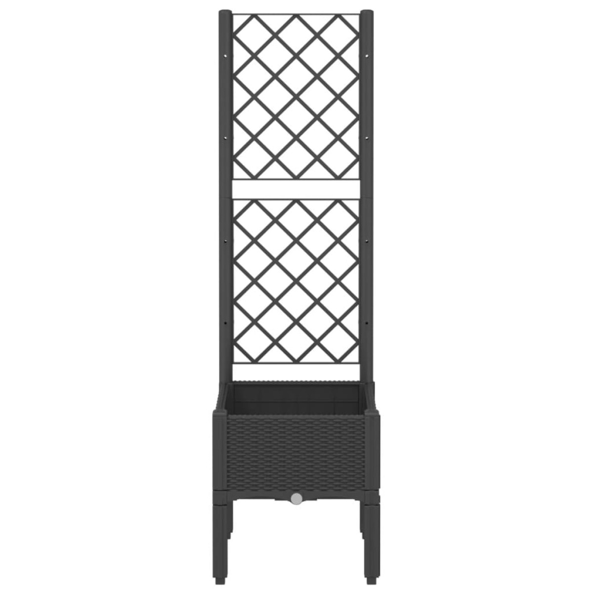 vidaXL Ζαρντινιέρα Κήπου με Καφασωτό Μαύρο 40 x 40 x 142 εκ. από PP