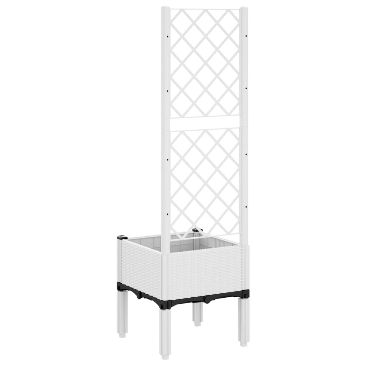 vidaXL Ζαρντινιέρα Κήπου με Καφασωτό Λευκή 40x40x142 εκ. από PP