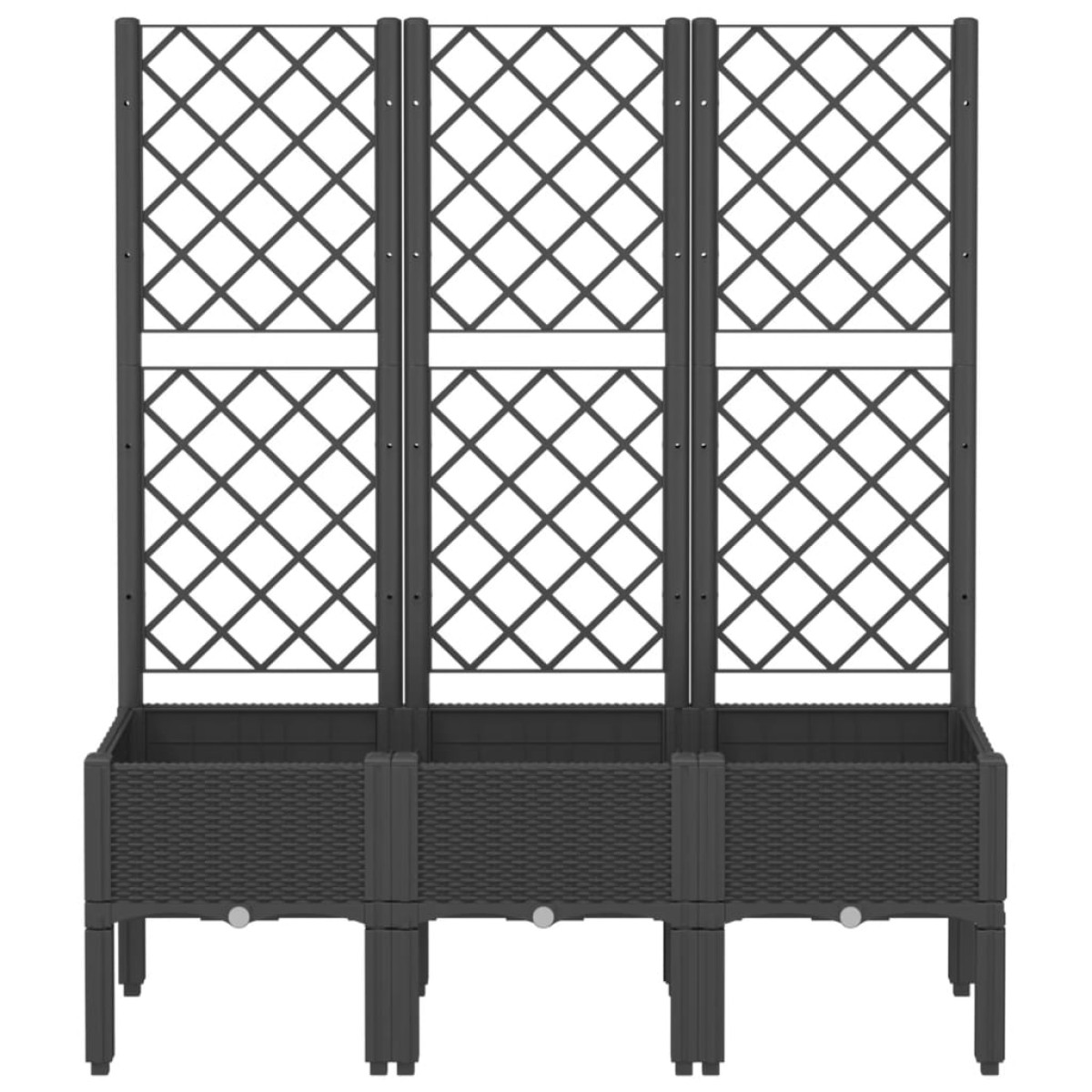 vidaXL Ζαρντινιέρα Κήπου με Καφασωτό Μαύρο 120 x 40 x 142 εκ. από PP