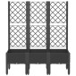 vidaXL Ζαρντινιέρα Κήπου με Καφασωτό Μαύρο 120 x 40 x 142 εκ. από PP