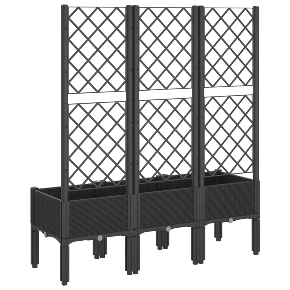 vidaXL Ζαρντινιέρα Κήπου με Καφασωτό Μαύρο 120 x 40 x 142 εκ. από PP