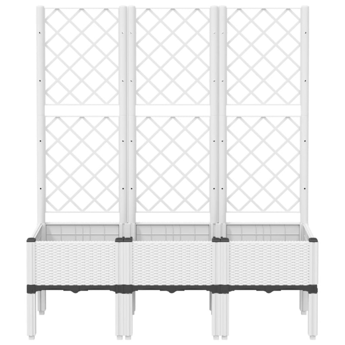 vidaXL Ζαρντινιέρα Κήπου με Καφασωτό Λευκή 120x40x142 εκ. Πολυπροπ.