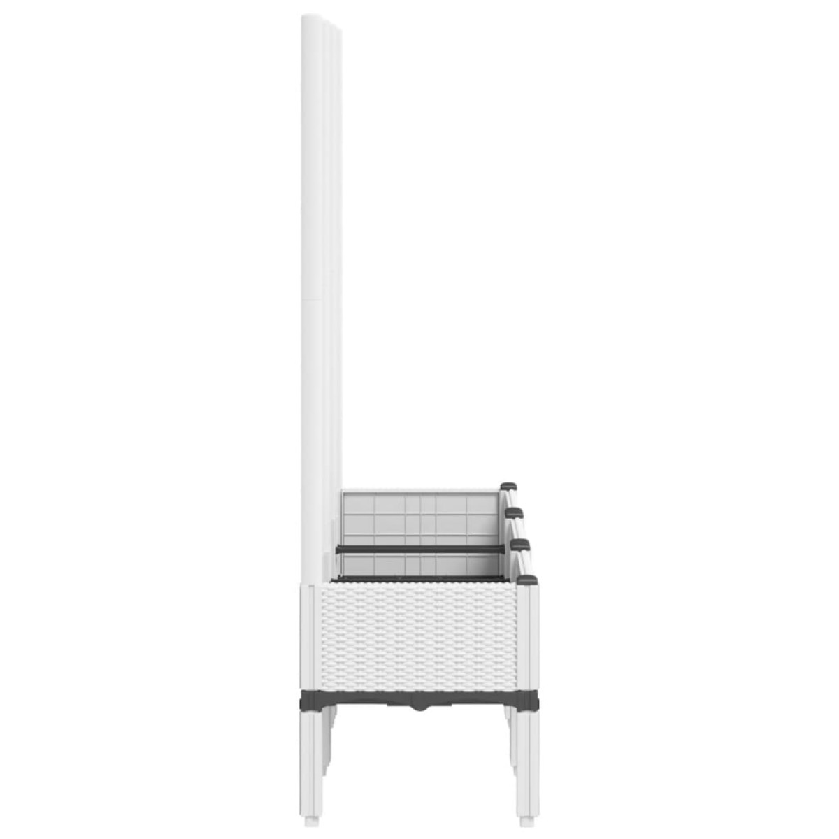 vidaXL Ζαρντινιέρα Κήπου με Καφασωτό Λευκή 120x40x142 εκ. Πολυπροπ.