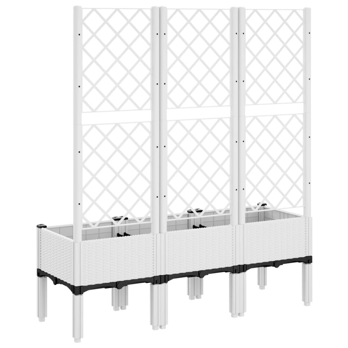 vidaXL Ζαρντινιέρα Κήπου με Καφασωτό Λευκή 120x40x142 εκ. Πολυπροπ.