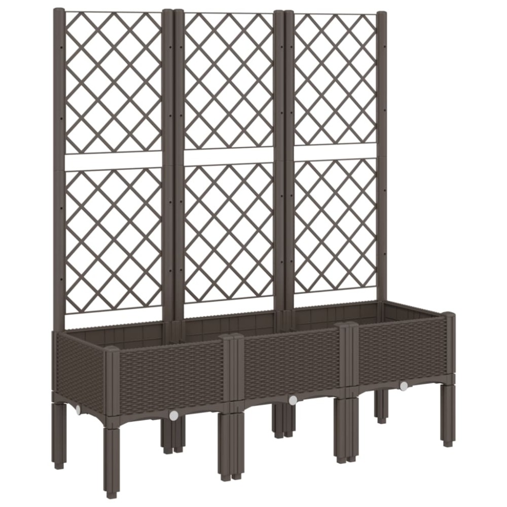 vidaXL Ζαρντινιέρα Κήπου με Καφασωτό Καφέ 120 x 40 x 142 εκ. από PP