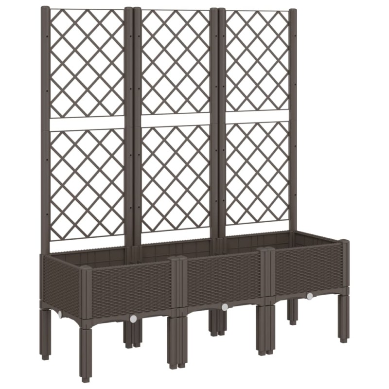 vidaXL Ζαρντινιέρα Κήπου με Καφασωτό Καφέ 120 x 40 x 142 εκ. από PP