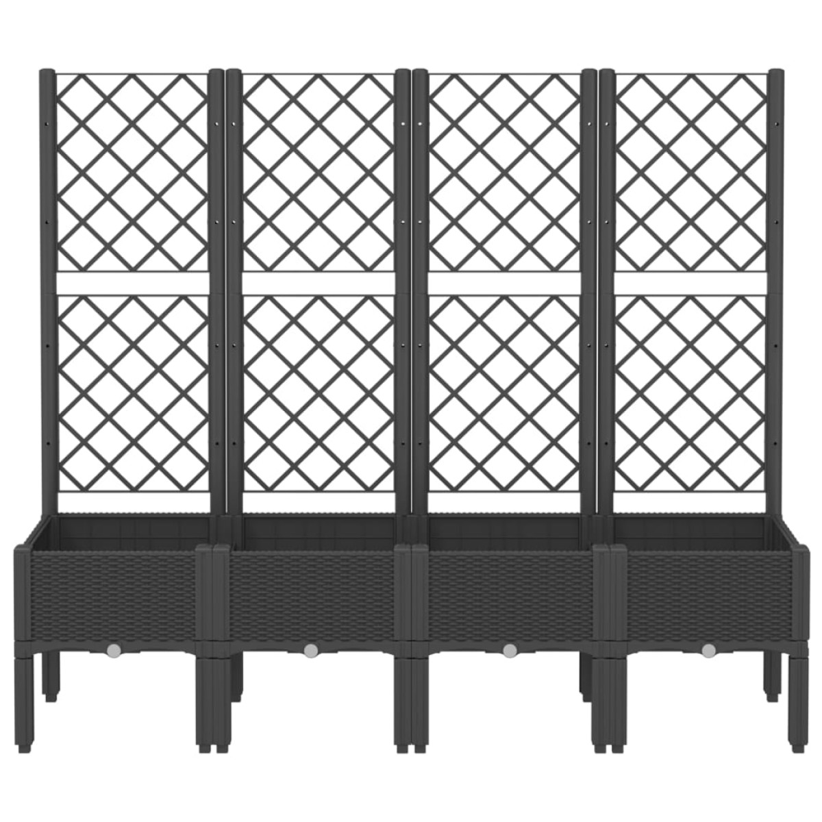 vidaXL Ζαρντινιέρα Κήπου με Καφασωτό Μαύρο 160 x 40 x 142 εκ. από PP