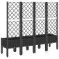 vidaXL Ζαρντινιέρα Κήπου με Καφασωτό Μαύρο 160 x 40 x 142 εκ. από PP