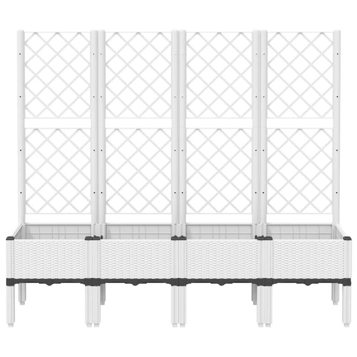 vidaXL Ζαρντινιέρα Κήπου με Καφασωτό Λευκή 160x40x142 εκ. Πολυπροπ.