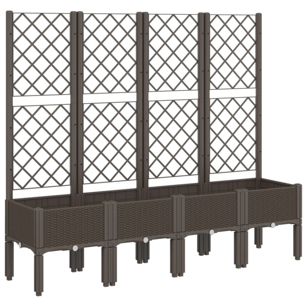 vidaXL Ζαρντινιέρα Κήπου με Καφασωτό Καφέ 160 x 40 x 142 εκ. από PP