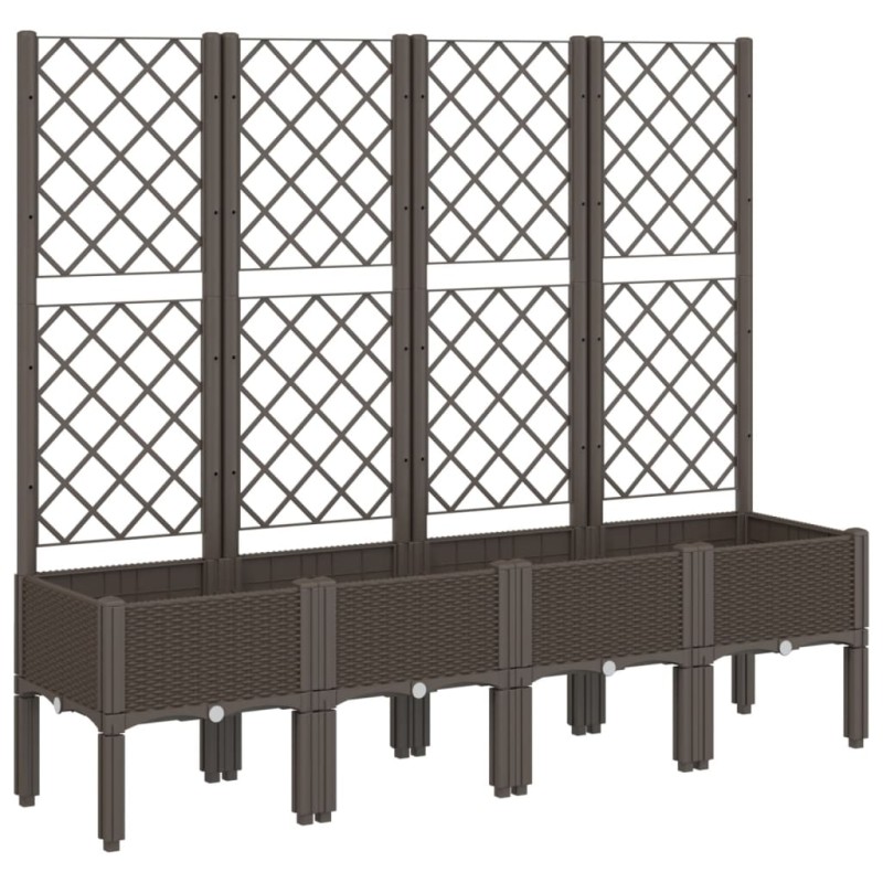 vidaXL Ζαρντινιέρα Κήπου με Καφασωτό Καφέ 160 x 40 x 142 εκ. από PP