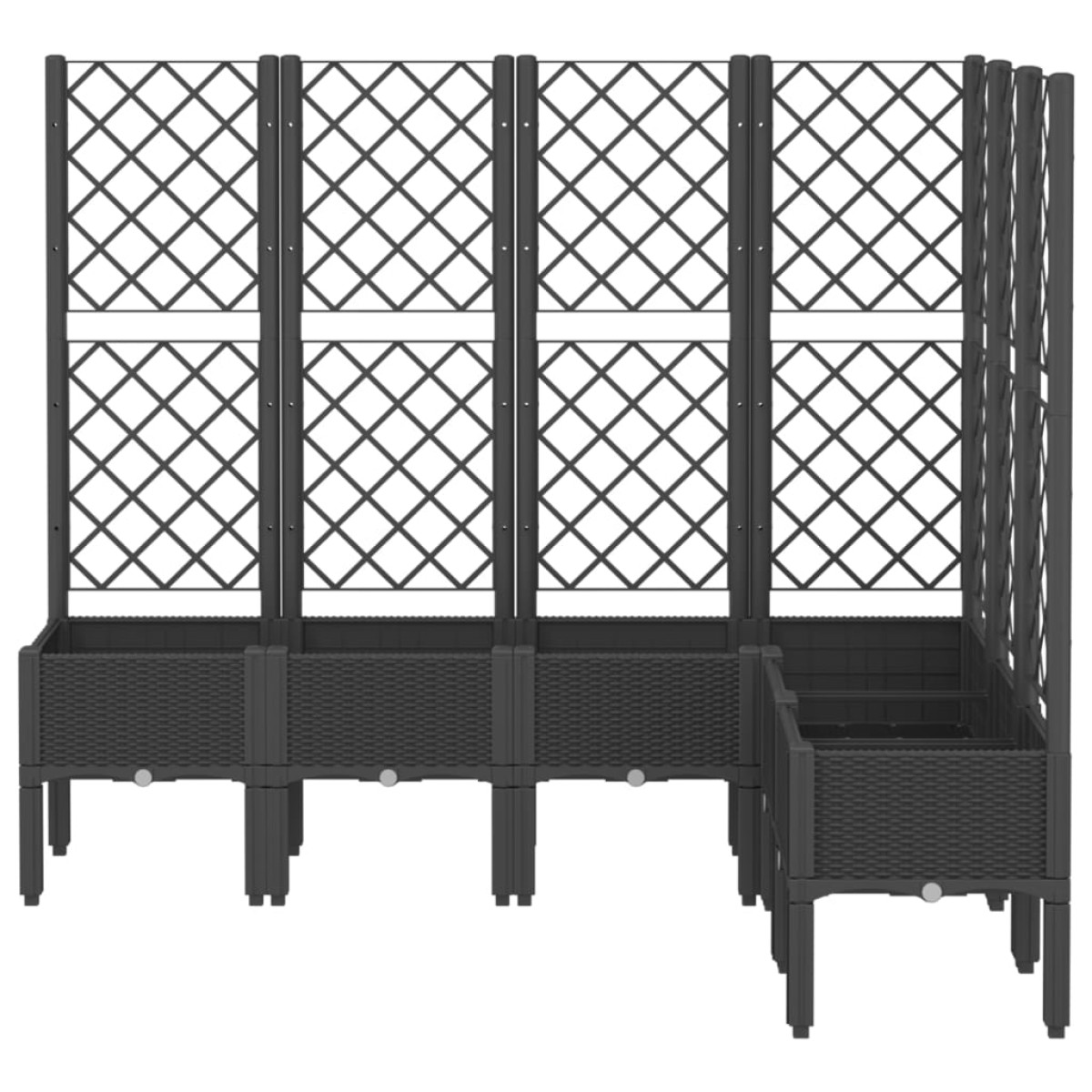 vidaXL Ζαρντινιέρα Κήπου με Καφασωτό Μαύρο 160 x 120 x 142 εκ. από PP