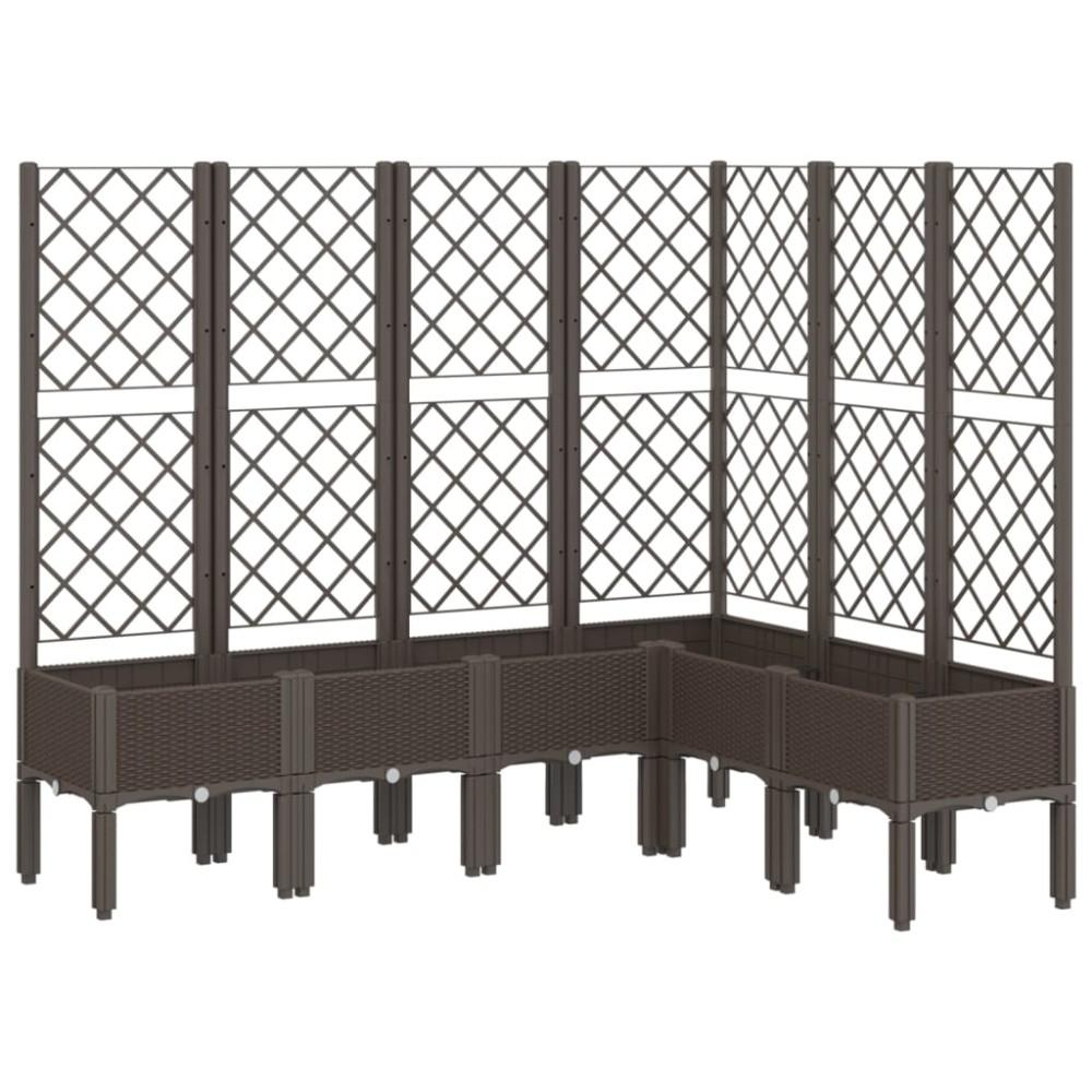 vidaXL Ζαρντινιέρα Κήπου με Καφασωτό Καφέ 160 x 120 x 142 εκ. από PP