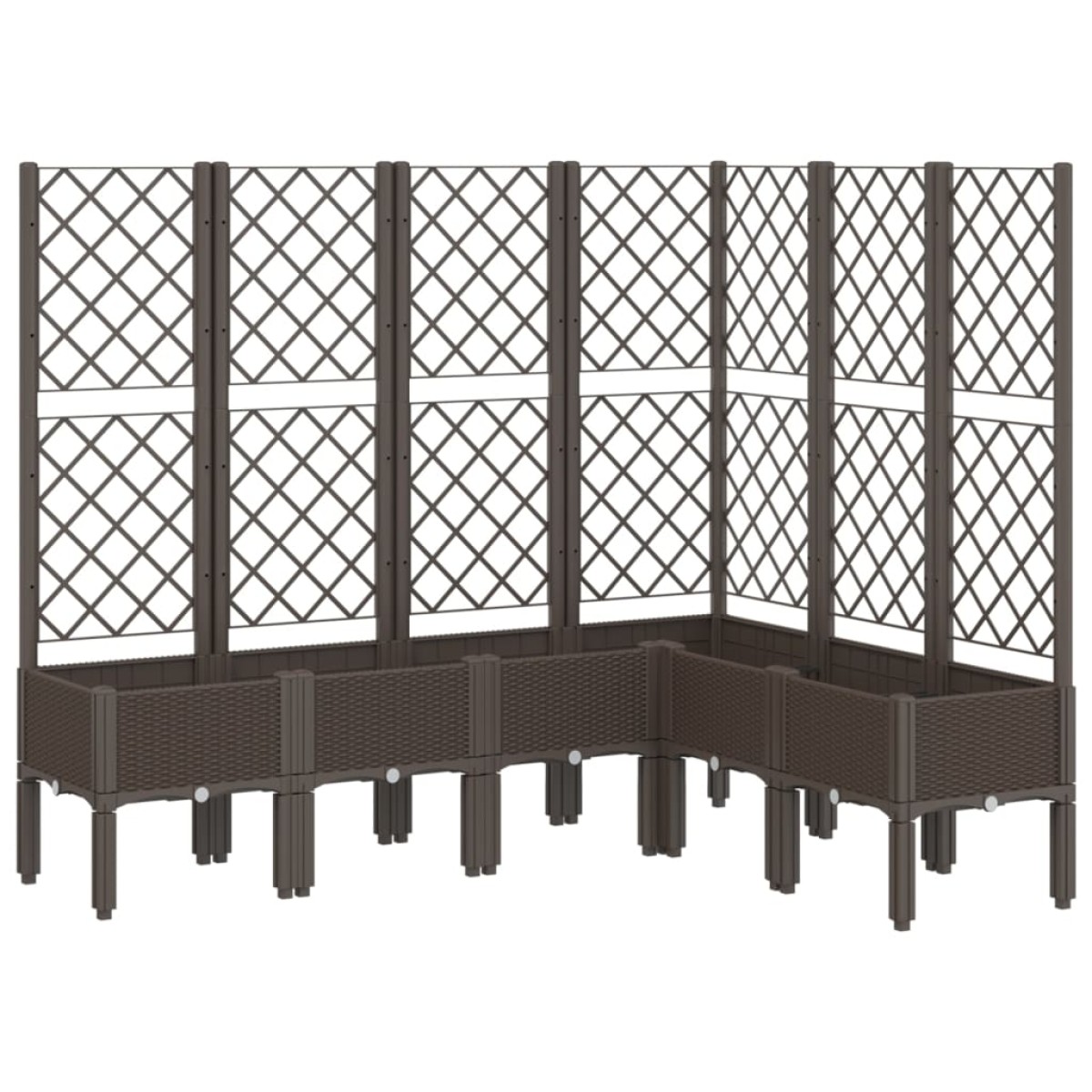 vidaXL Ζαρντινιέρα Κήπου με Καφασωτό Καφέ 160 x 120 x 142 εκ. από PP