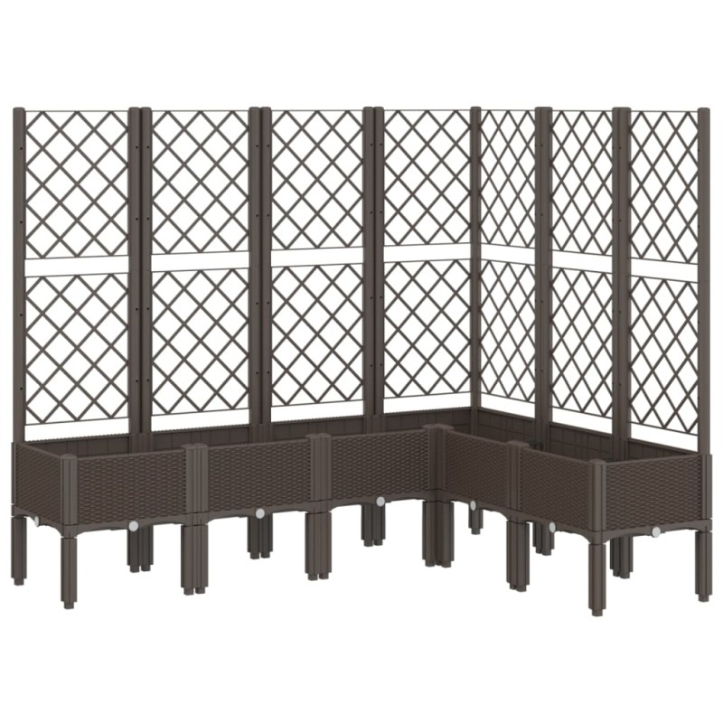vidaXL Ζαρντινιέρα Κήπου με Καφασωτό Καφέ 160 x 120 x 142 εκ. από PP