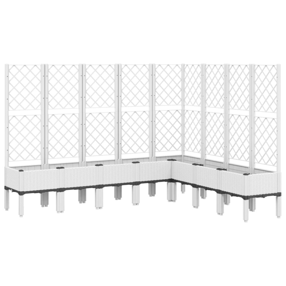 vidaXL Ζαρντινιέρα Κήπου με Καφασωτό Λευκή 200x160x142 εκ. Πολυπροπ.