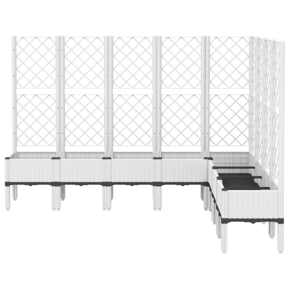vidaXL Ζαρντινιέρα Κήπου με Καφασωτό Λευκή 200x160x142 εκ. Πολυπροπ.