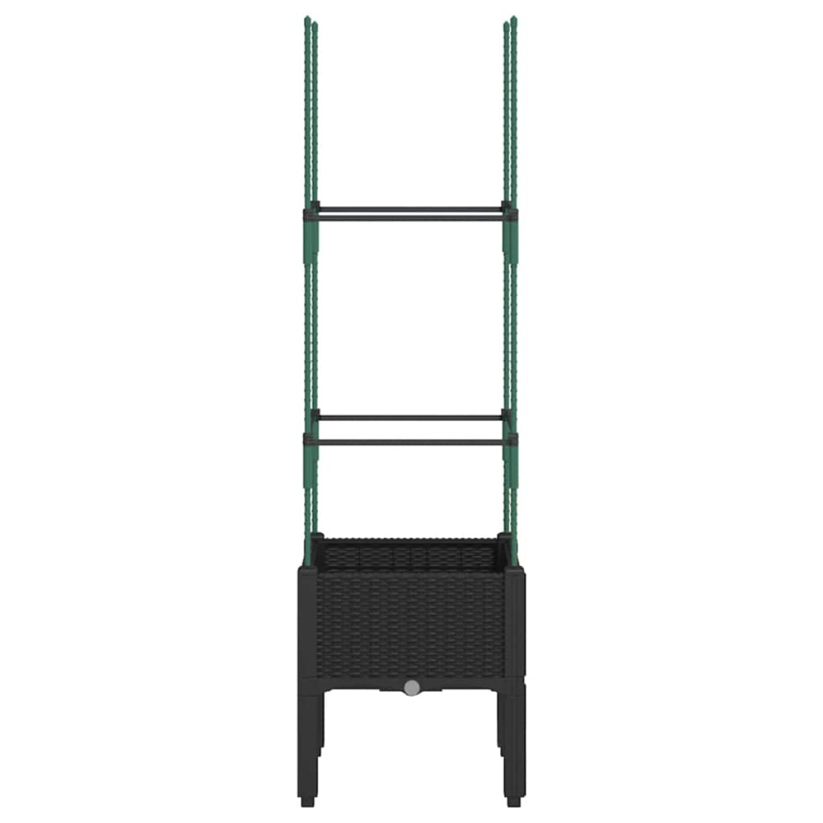 vidaXL Ζαρντινιέρα Κήπου με Καφασωτό Μαύρο 40 x 40 x 142,5 εκ. από PP
