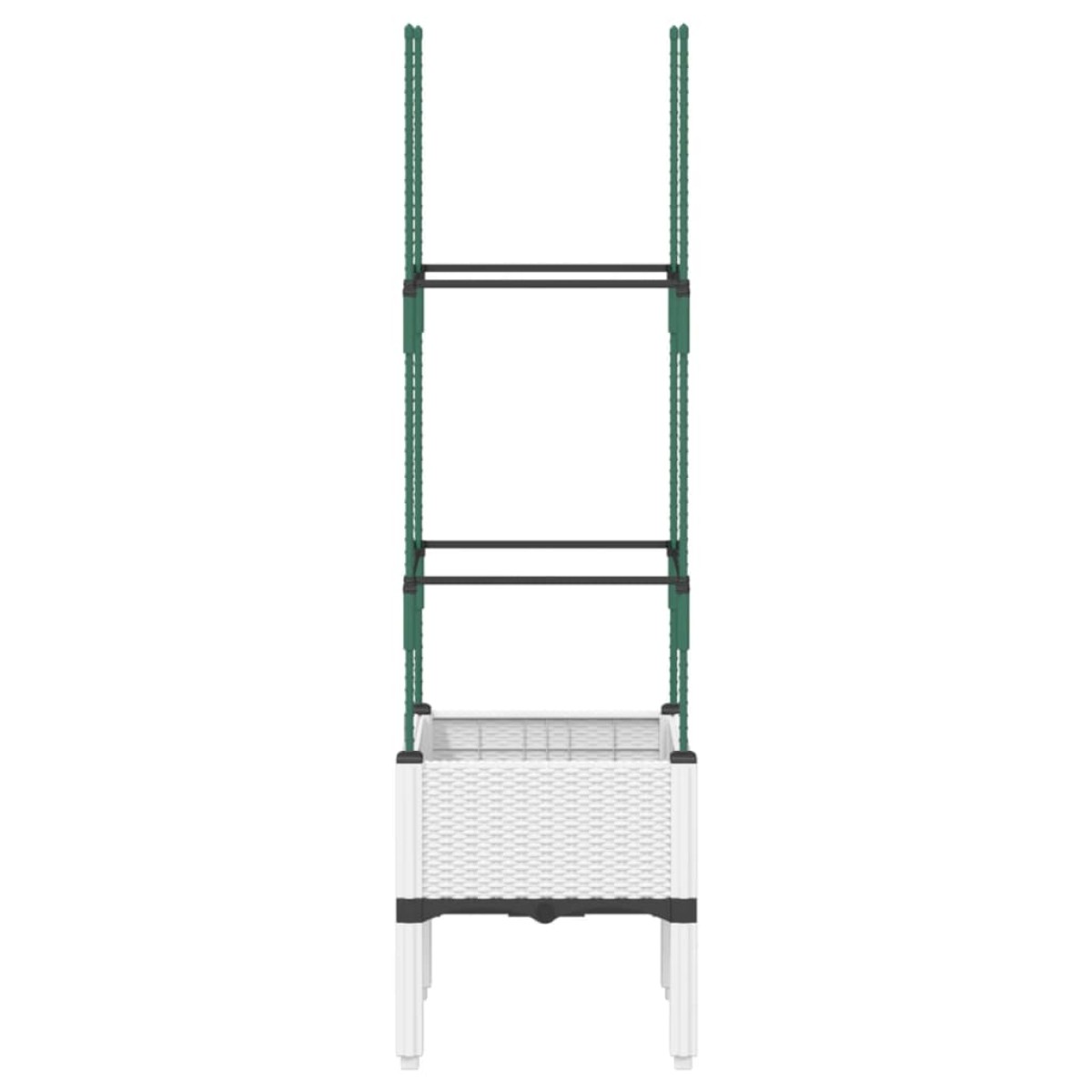 vidaXL Ζαρντινιέρα Κήπου με Καφασωτό Λευκή 40x40x142,5 εκ. από PP