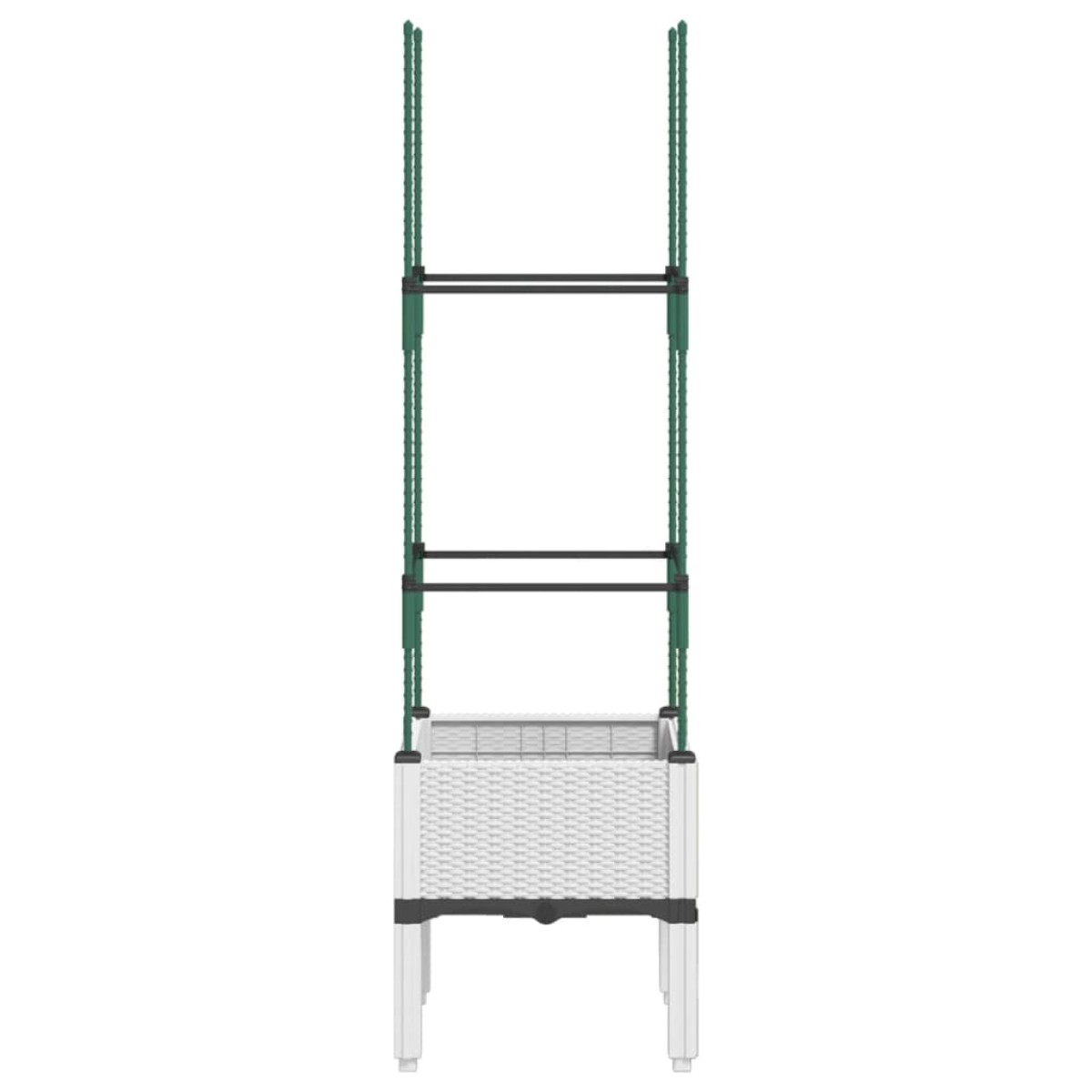 vidaXL Ζαρντινιέρα Κήπου με Καφασωτό Λευκή 40x40x142,5 εκ. από PP