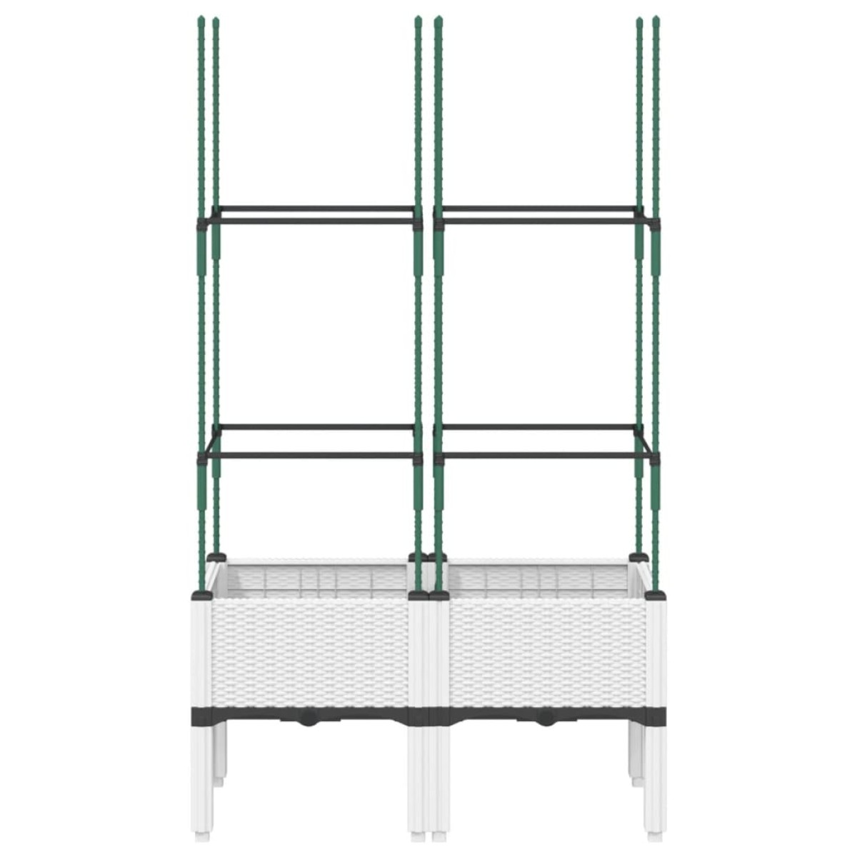 vidaXL Ζαρντινιέρα Κήπου με Καφασωτό Λευκή 80x40x142,5 εκ. από PP