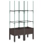 vidaXL Ζαρντινιέρα Κήπου με Καφασωτό Καφέ 80 x 40 x 142,5 εκ. από PP