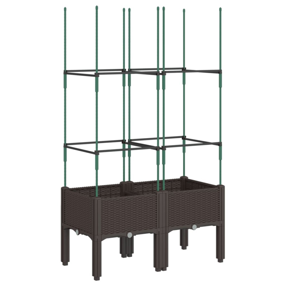 vidaXL Ζαρντινιέρα Κήπου με Καφασωτό Καφέ 80 x 40 x 142,5 εκ. από PP