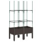 vidaXL Ζαρντινιέρα Κήπου με Καφασωτό Καφέ 80 x 40 x 142,5 εκ. από PP