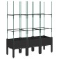 vidaXL Ζαρντινιέρα Κήπου με Καφασωτό Μαύρο 120 x 40 x 142,5 εκ. από PP