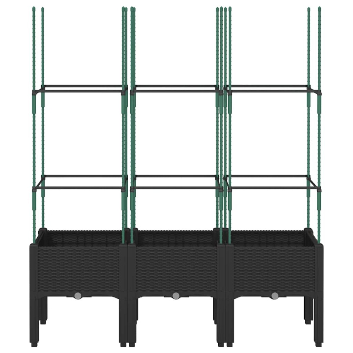 vidaXL Ζαρντινιέρα Κήπου με Καφασωτό Μαύρο 120 x 40 x 142,5 εκ. από PP