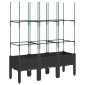 vidaXL Ζαρντινιέρα Κήπου με Καφασωτό Μαύρο 120 x 40 x 142,5 εκ. από PP
