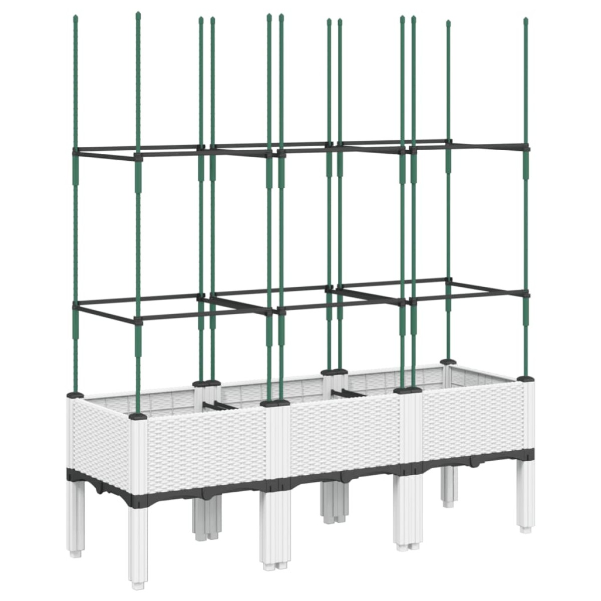 vidaXL Ζαρντινιέρα Κήπου με Καφασωτό Λευκή 120x40x142,5 εκ. από PP