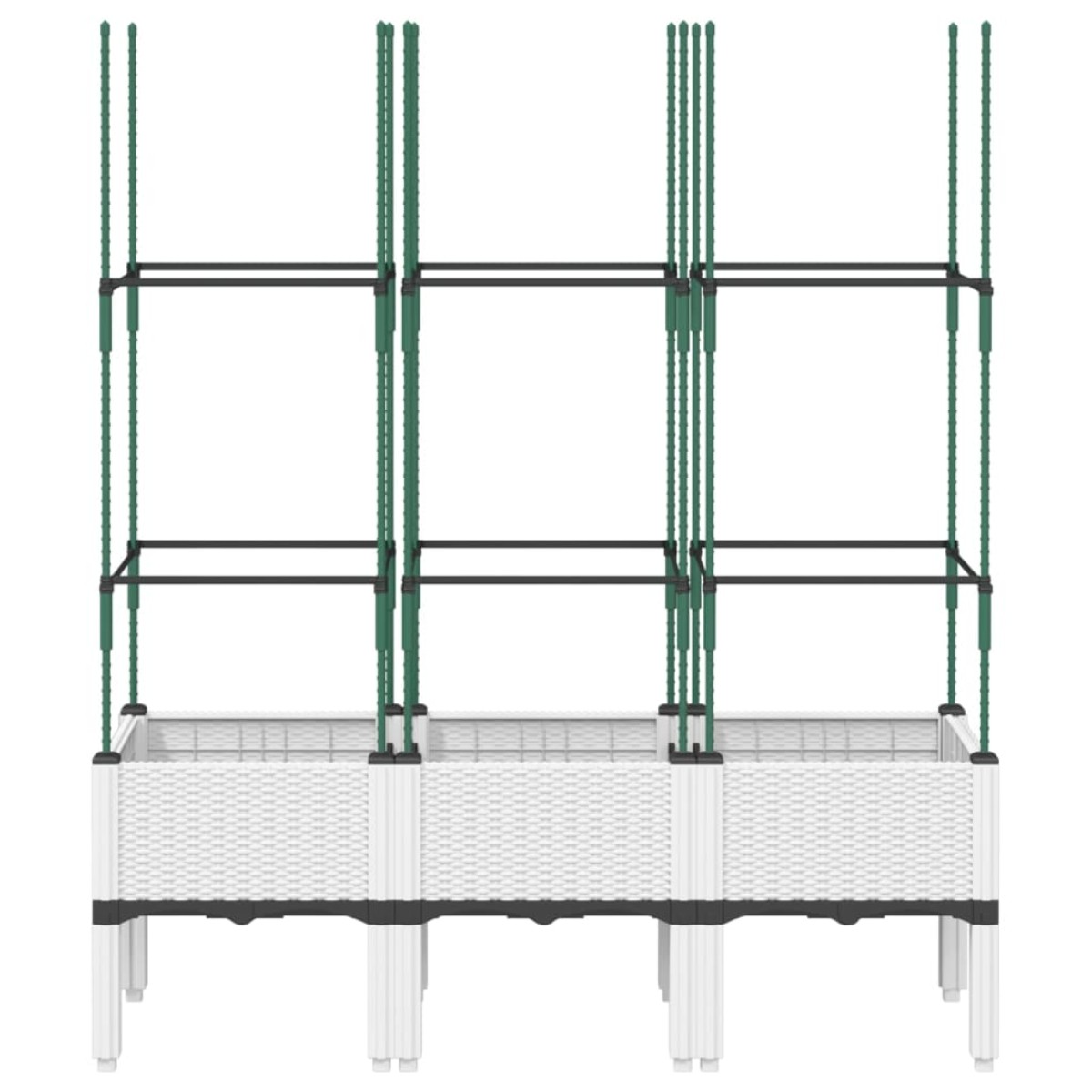 vidaXL Ζαρντινιέρα Κήπου με Καφασωτό Λευκή 120x40x142,5 εκ. από PP