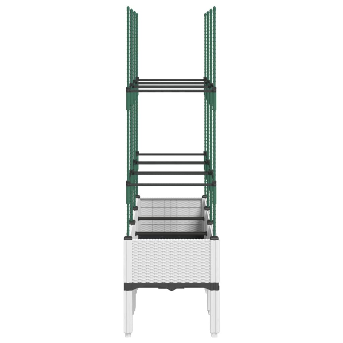 vidaXL Ζαρντινιέρα Κήπου με Καφασωτό Λευκή 120x40x142,5 εκ. από PP