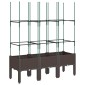 vidaXL Ζαρντινιέρα Κήπου με Καφασωτό Καφέ 120 x 40 x 142,5 εκ. από PP