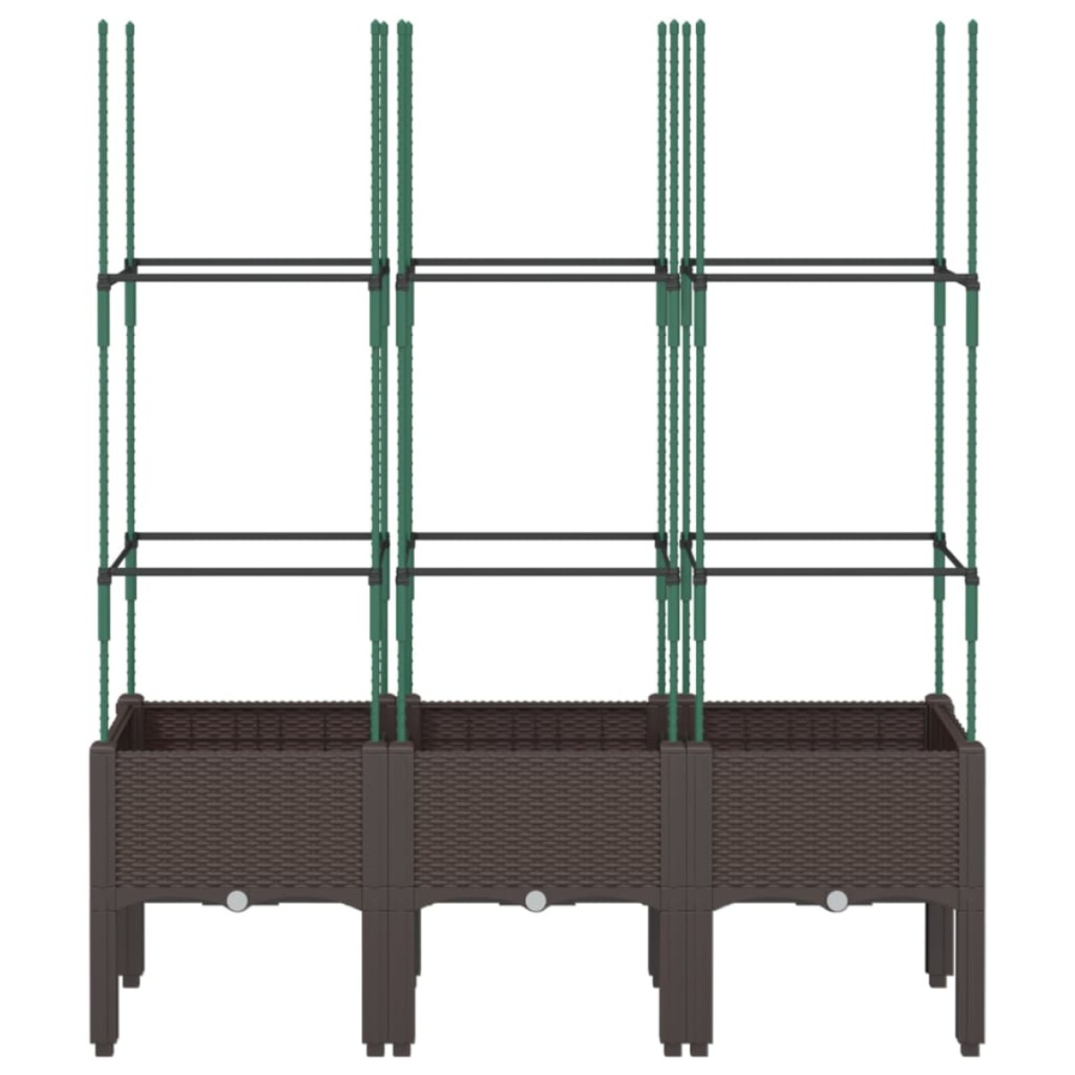 vidaXL Ζαρντινιέρα Κήπου με Καφασωτό Καφέ 120 x 40 x 142,5 εκ. από PP