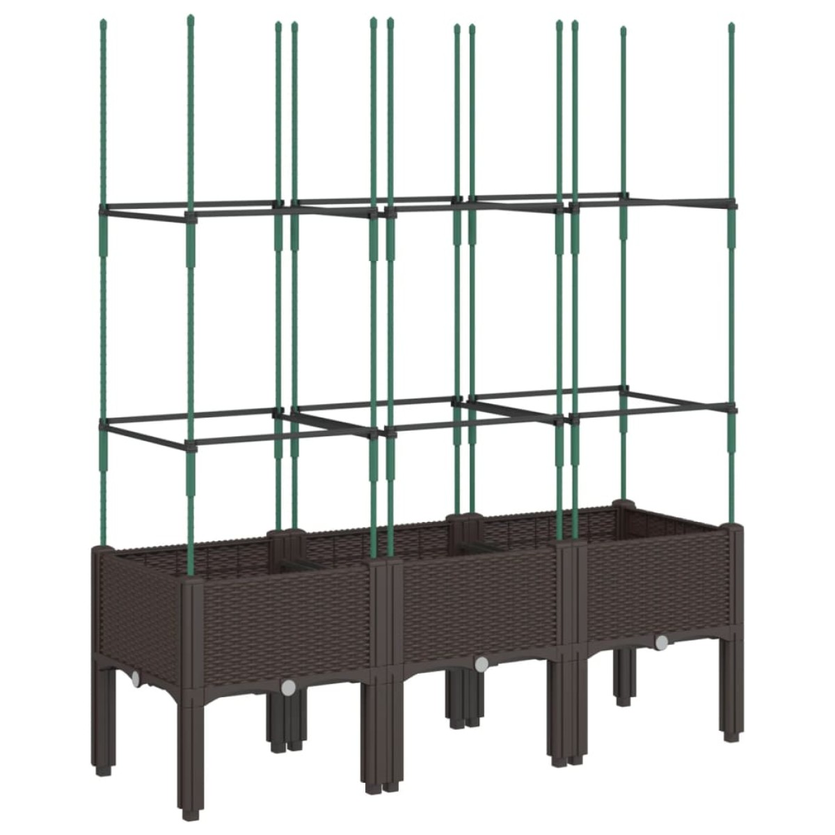 vidaXL Ζαρντινιέρα Κήπου με Καφασωτό Καφέ 120 x 40 x 142,5 εκ. από PP