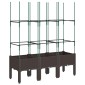 vidaXL Ζαρντινιέρα Κήπου με Καφασωτό Καφέ 120 x 40 x 142,5 εκ. από PP