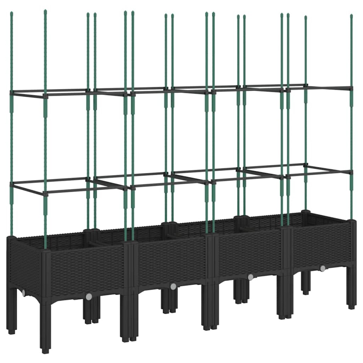 vidaXL Ζαρντινιέρα Κήπου με Καφασωτό Μαύρο 160 x 40 x 142,5 εκ. από PP