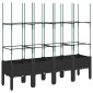vidaXL Ζαρντινιέρα Κήπου με Καφασωτό Μαύρο 160 x 40 x 142,5 εκ. από PP