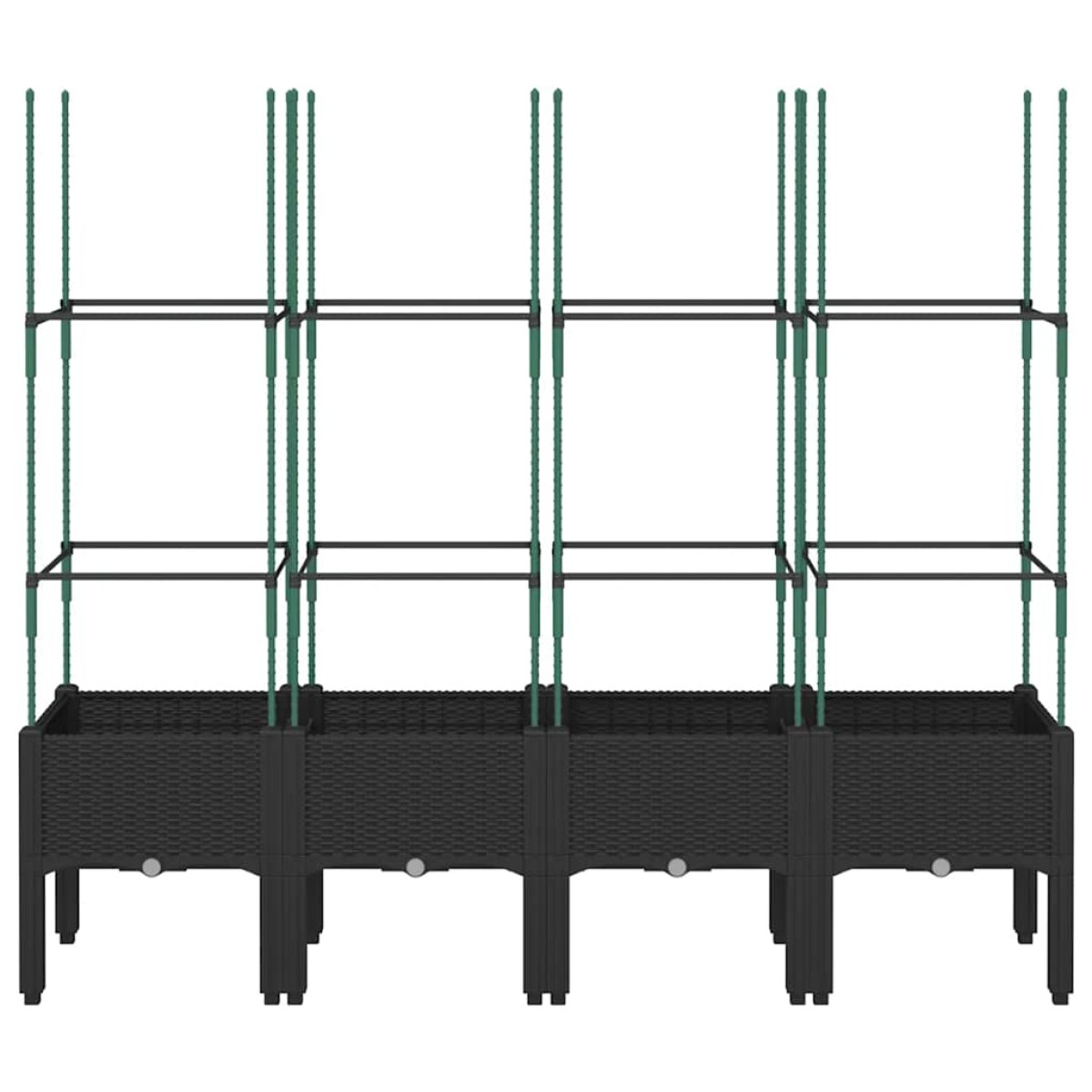 vidaXL Ζαρντινιέρα Κήπου με Καφασωτό Μαύρο 160 x 40 x 142,5 εκ. από PP